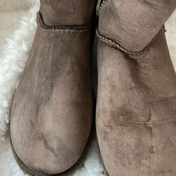 UGG leather brown suede with fur lining size 8 with Box - Picture 9 of 11
